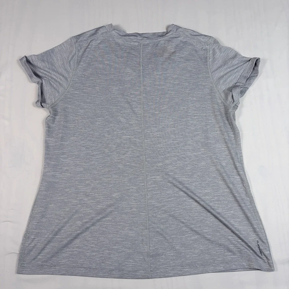 The North Face Flashdry Women's Gray Heather Short Sleeve V Neck T-Shirt - 2XL - Picture 2 of 9